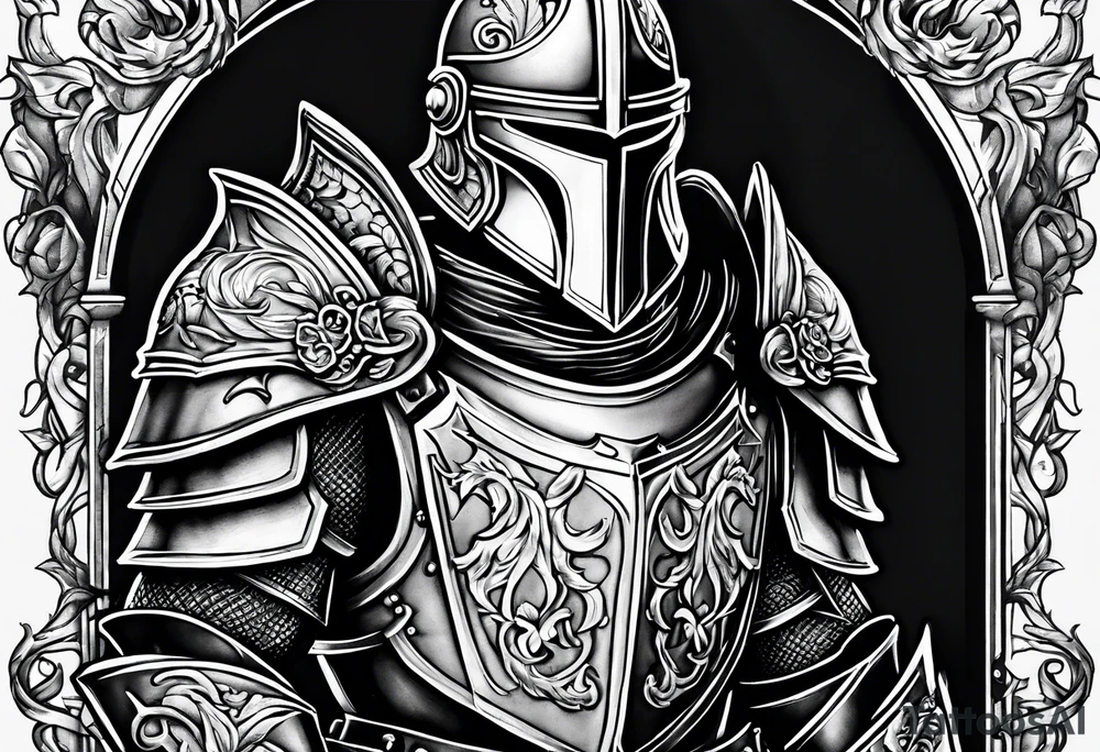 knight in heavy armor tattoo idea