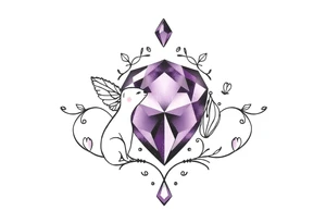 amethyst birthstone mother of 3 girls loves animals tattoo idea