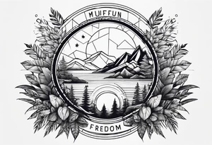 travel nature workout mindfulness freedom tattoo idea