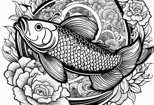 japanese  koi fish  from above tattoo idea