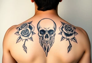 skull, hand roses
womans tattoo idea