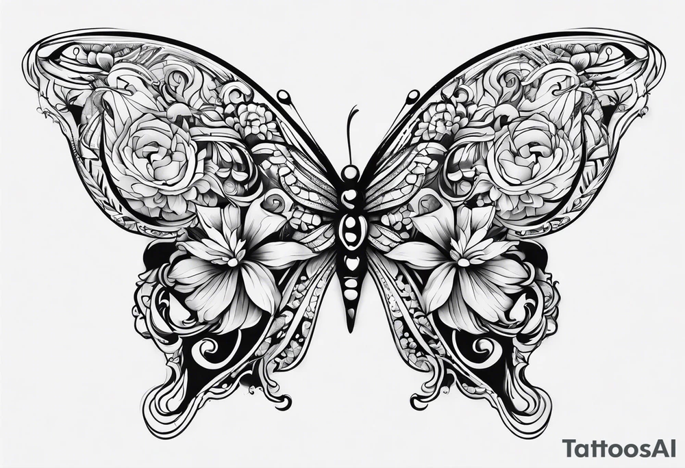 blumenranke tattoo idea