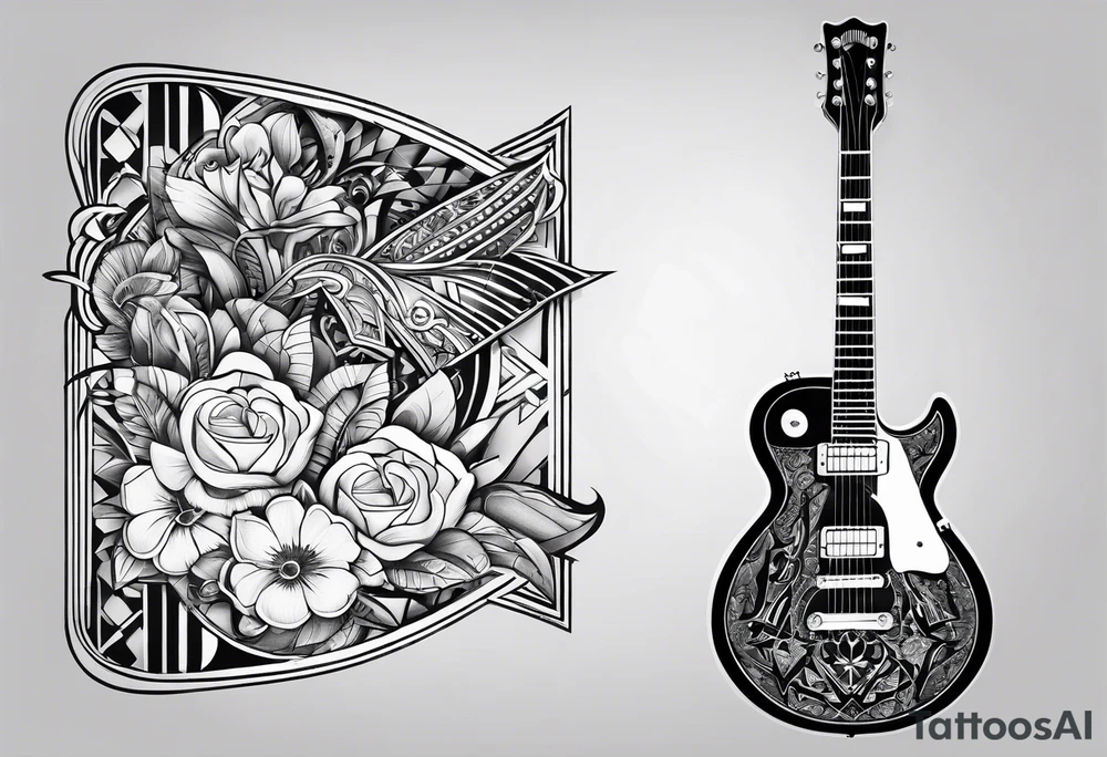electric guitar tattoo idea