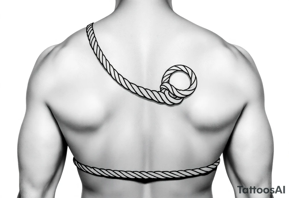 male bdsm submissive bound by rope tattoo idea