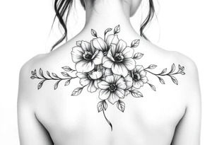 Flowers on your full back woman tattoo idea