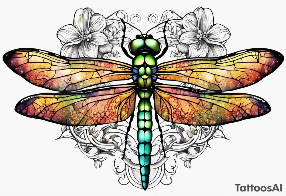 dragonfly vine tattoo idea