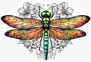 dragonfly vine tattoo idea