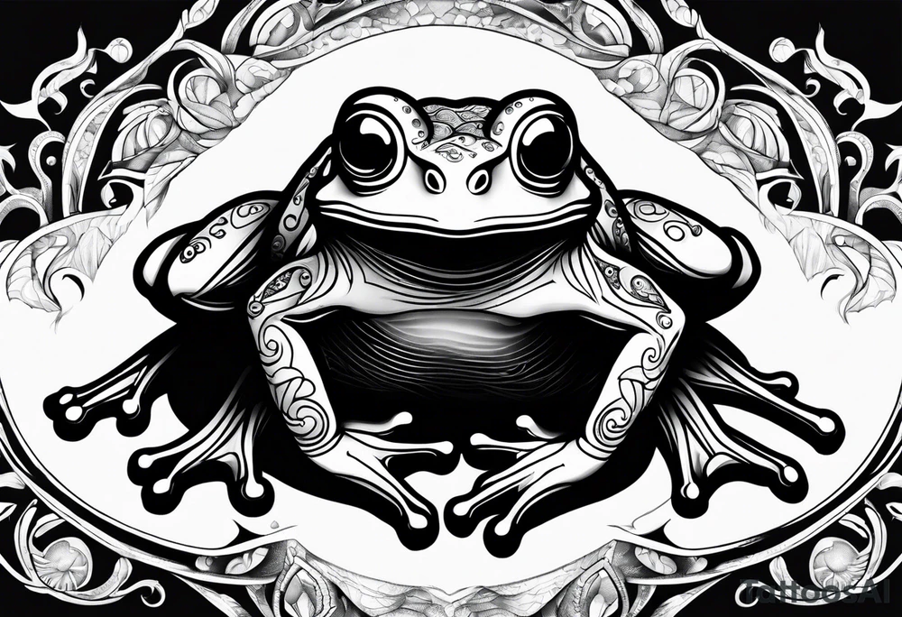 a psychedelic frog tattoo idea