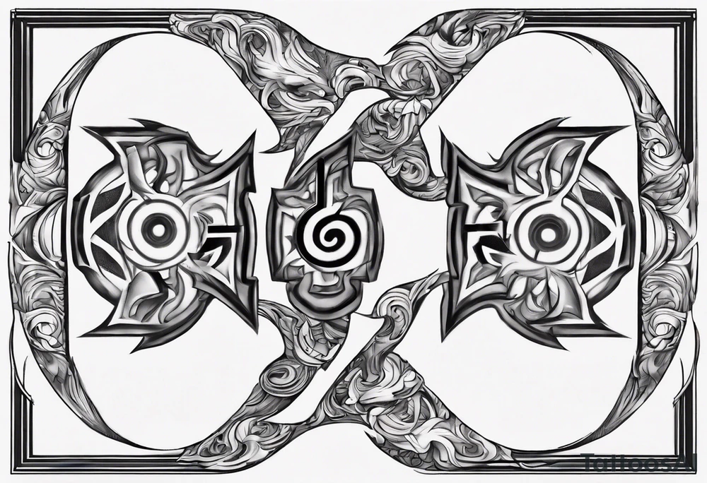 number 9 right side up and upside down connected tattoo black and grey on inside forearm 9:16 aspect ratio tattoo idea