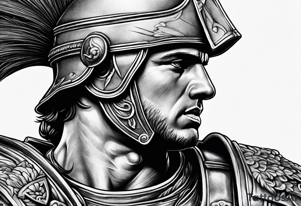 micro realism roman soldier roman art oscar akermo addiction recovery tattoo idea