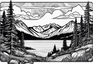 squaw valley with lake in the background tattoo idea