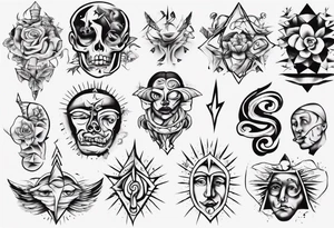 Different old-school-style tattoos tattoo idea