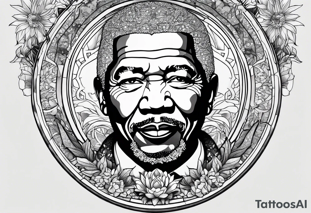 Thigh Sun Catcher Mandela tattoo idea