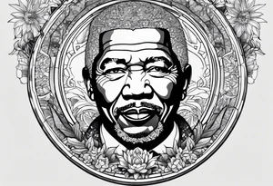 Thigh Sun Catcher Mandela tattoo idea
