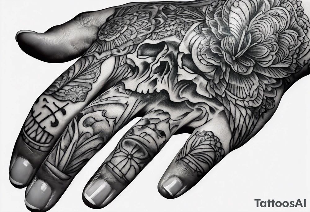 Hand reaching for Skeleton hand tattoo idea
