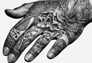 Hand reaching for Skeleton hand tattoo idea