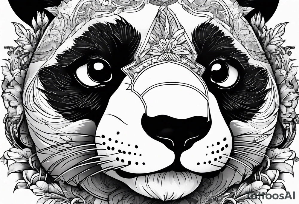 Panda with tusks. tattoo idea