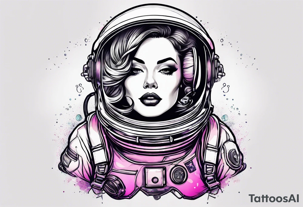 Astronaut pinup girl tattoo idea