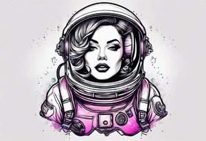 Astronaut pinup girl tattoo idea