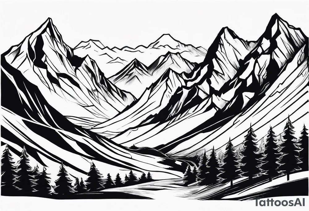 Mountains, concept tattoo idea