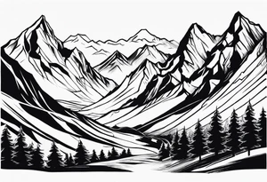 Mountains, concept tattoo idea