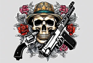 The letters AR with pistols on each side tattoo idea