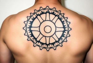 tribal bicycle cog with more pointed teeth tattoo idea