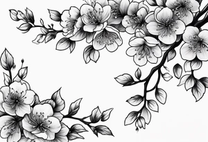 Cherry blossom leaves tattoo idea