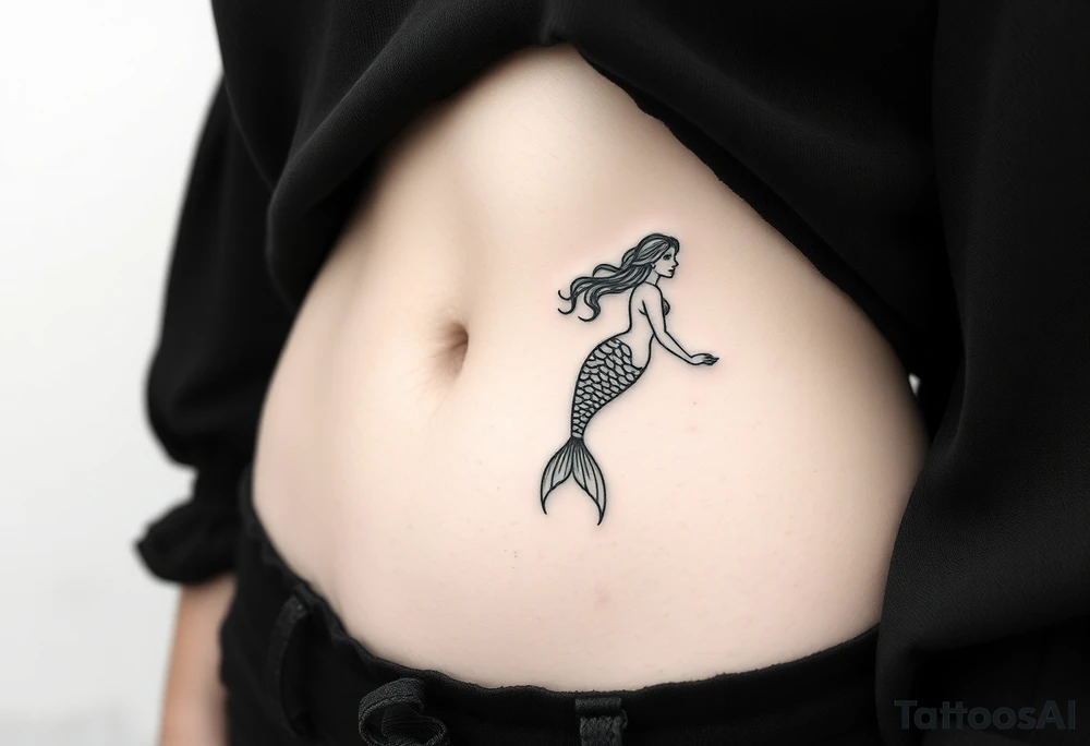 Mermaid light grainy tattoo idea