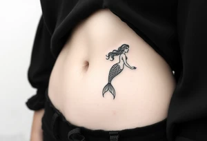 Mermaid light grainy tattoo idea