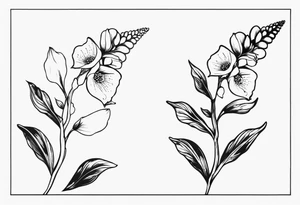 Whimsical Foxglove Plant tattoo idea