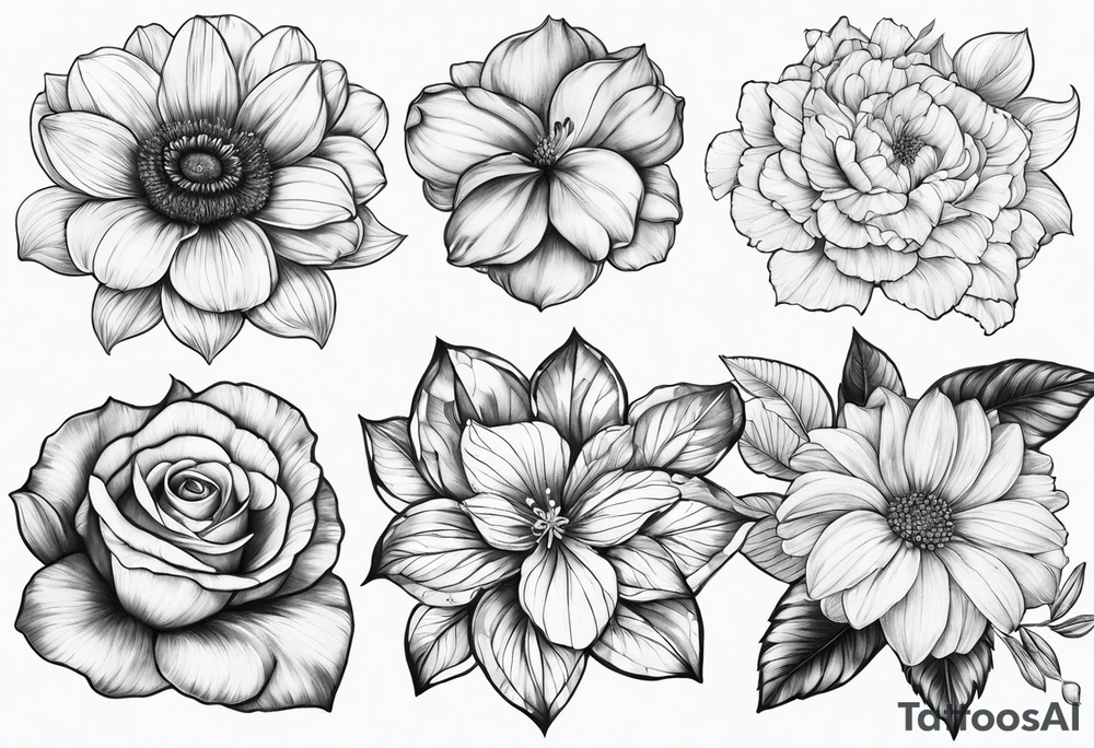 January, February, October and December birth month flowers for inner arm tattoo idea