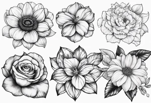January, February, October and December birth month flowers for inner arm tattoo idea