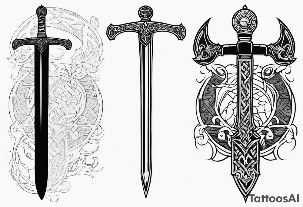 Viking sword Valhalla tattoo idea