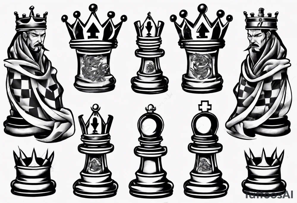 king chess in chains tattoo idea