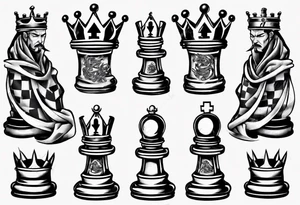 king chess in chains tattoo idea