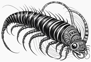 Long legs tribal centipede tattoo idea