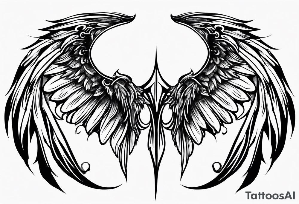 Dark angel wing tattoo idea