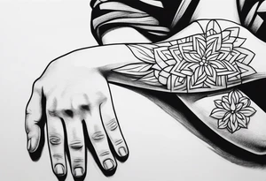 extreme joint pain breaking through skin on arm sorrow sad tattoo idea