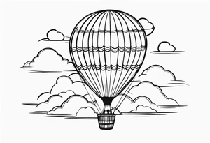 Whimsical Hot Air Balloon tattoo idea