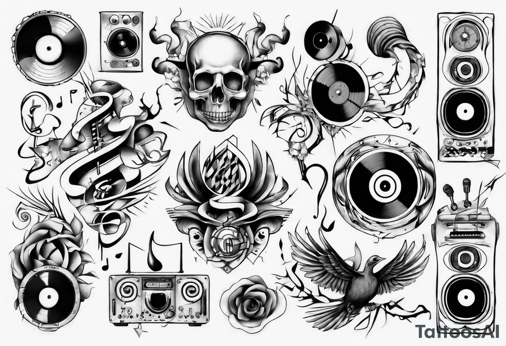 music sound tattoo idea