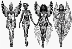 African female full body angel
slim face tattoo idea