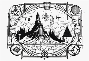 Lord of the rings with Star wars square symbols tattoo idea