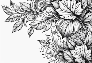 Curved leaves tattoo idea