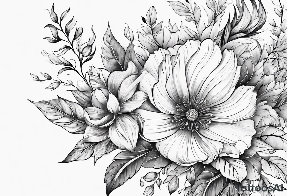 sword
sword true flower
fine line
gentle
thin lines
l
floral design tattoo idea