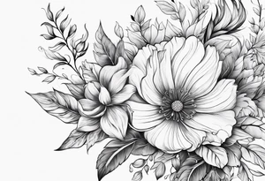 sword
sword true flower 
fine line
gentle
thin lines
l
floral design tattoo idea