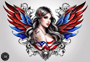 Patriotic fairy tattoo idea