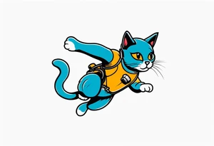 a cat going skydiving tattoo idea