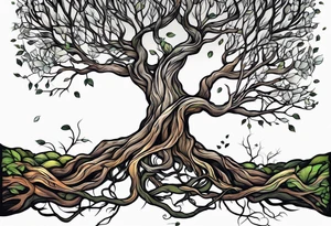 Tree roots wrapping around wrist tattoo idea