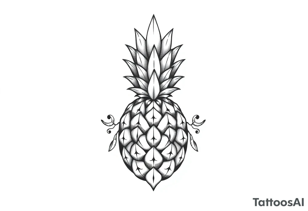 Crowned pineapple vagina , tattoo idea